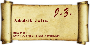 Jakubik Zolna névjegykártya